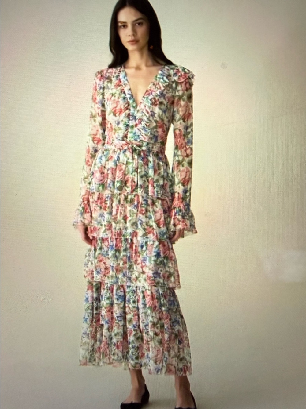 Doen Melba Silk Dress Tulip Grove  - Pink Multi